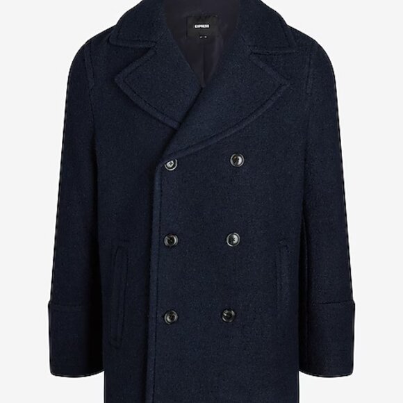 Express Double Breasted Peacoat (Navy) - Picture 2 of 13